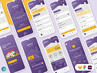 Pay House Rent Online Mobile App UI Kit