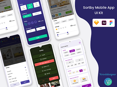 Multi Service Mobile App Sortby UI Kit app concept delivery deliverywebtemplate design order ordertrack ordertracking package project track tracking
