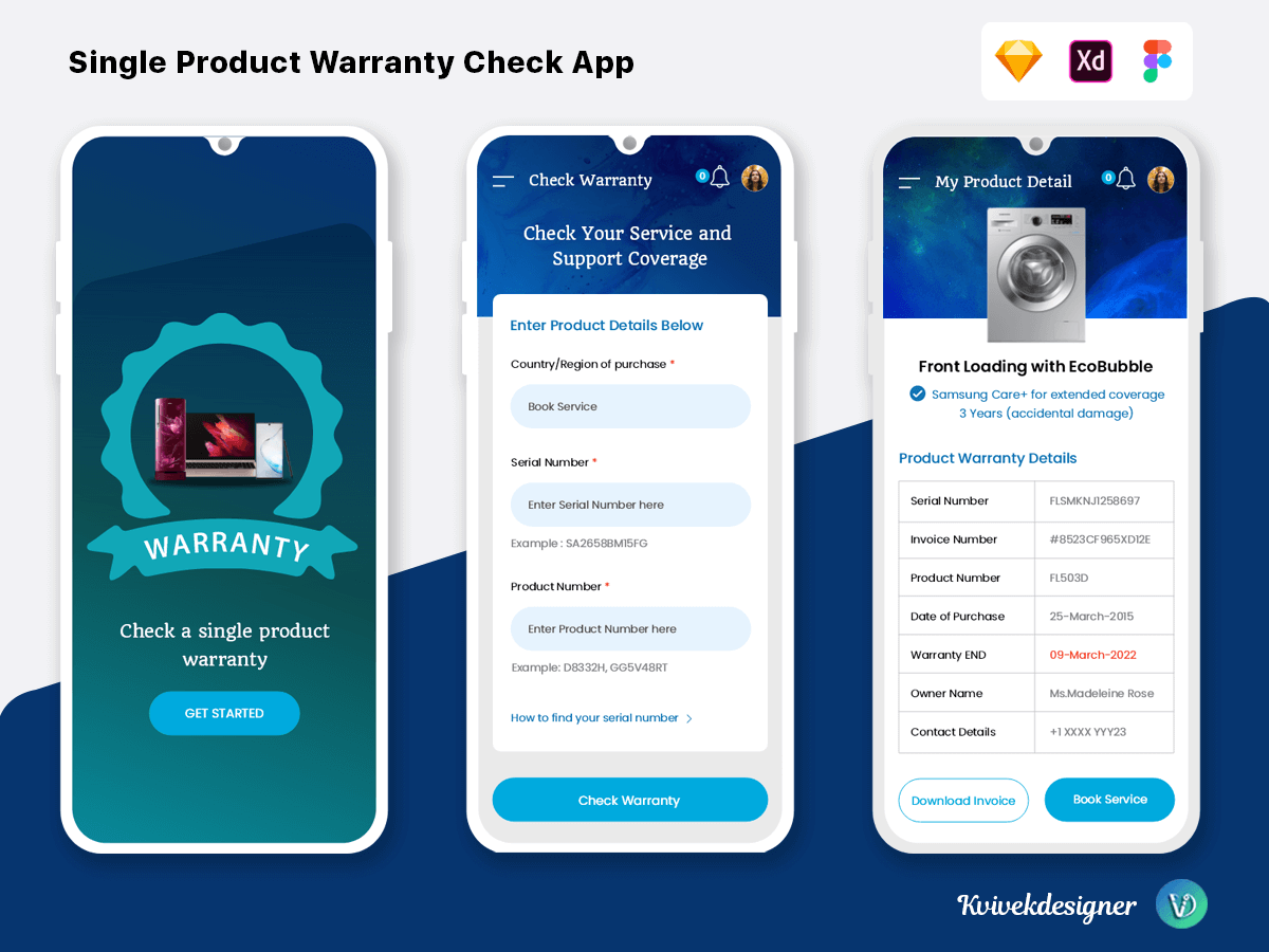 Single Product Warranty Check App UI by Vivek K on Dribbble