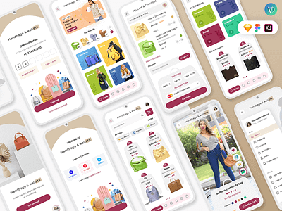 Buy Bags and Wallets Online Ecommerce Store Mobile App UI Kit