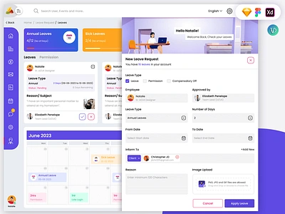 Create New Leave Request Web UI Template admin annual apply language learn leave marriage permission request sick ui web