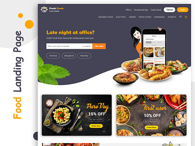 Food Website Landing page food landing page design concept food recipes landing page megafood home page design