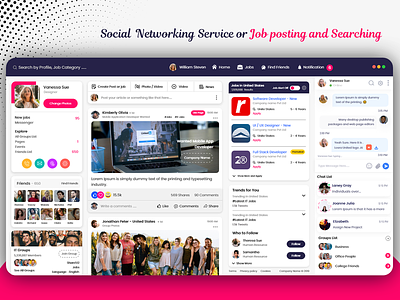 Social Networking or Job posting and Service Website Template friends website template mockup job posting website template new website mockup design tweets web template web template mockup