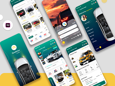 Cars Portal or Buy and Sell Cars Store Mobile App UI Kit best mileage cars cars android app mockup design cars landing page four wheeler magazine latest cars mobile app