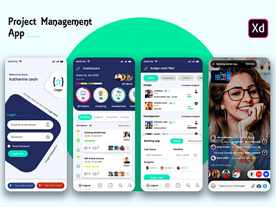 Project Management Mobile App UI Kit ui kitsdesigns