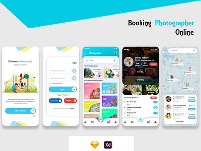 Photographer Booking mobile app UI Kit