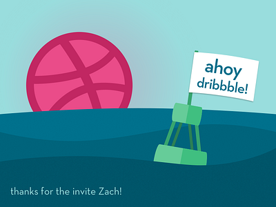 ahoy dribbble! buoy debut ocean