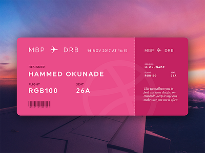 Dribbble Boarding Pass