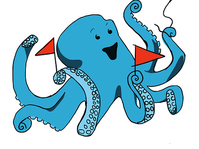 Happy Octopus Child's Bday Invite animals birthday card celebrate celebration happy happy birthday illustration octopus party flyer procreate sea sea creature sea creatures