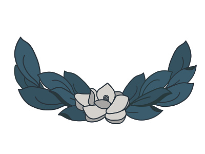 Magnolia flower & leaves