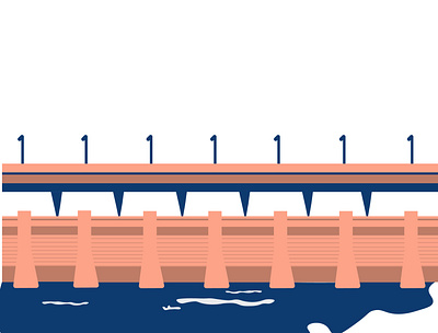 Chickamauga Dam Illustration chattanooga dam illustration river tennessee