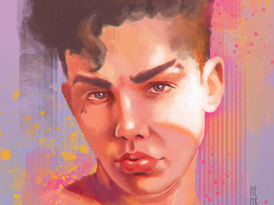 Face digital portrait digital painting illustration portrait retrato