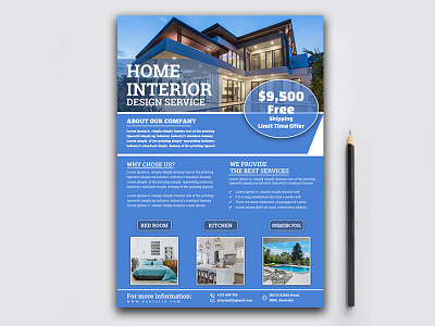 Corporate Home Interior Flyer Template.