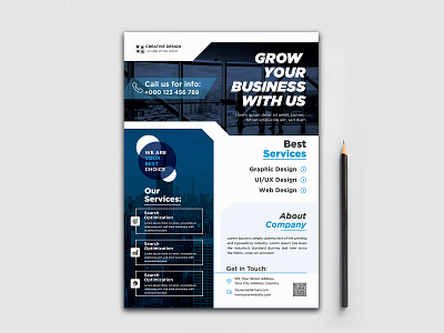 New Modern Corporate Business Flyer Template Geometric shape Ful