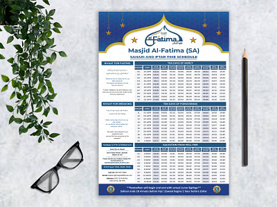 Ramadan Kareem, Ramadan Calendar for Fasting and Prayer time Gui
