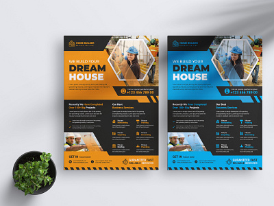 Construction Renovation Flyer Template Design branding business flyer business leaflet template corporate flyer design dream home flyer flyer design ideas graphic design home repair flyer leaflet design templates real estate flyer