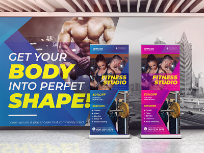 Gym And Fitness Roll-up Promotion Banner aerobics