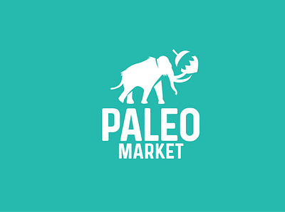paleo market adobe illustrator animal logo branding food shop graphic design hazelnut logo mark logotype mammooth mascot minimalist minimalist logo negative space visual design