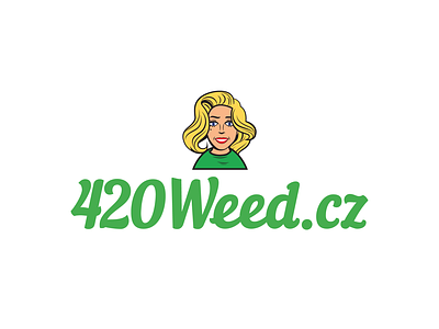 420weed cbd 420 blonde branding cannabis cartoon cbd character fourtwenty girl logo logo mark logotype mascot retro weed