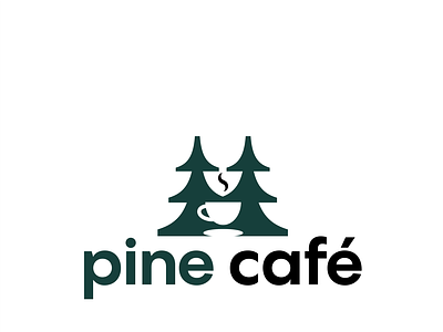 pine cafe adobe illustrator branding cafe coffee graphic design illustration logo logodesign logomark logotype minimalist logo nature negative negative space pine trees vector