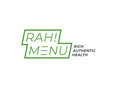 RAH! Menu authentic brand branding design food health lockup logo logotype menu rich