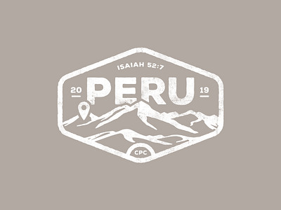 Peru 2019 badge badge design design icon missions mountains peru shirt shirt design travel typography vector