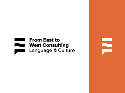 From East To West Language & Culture Consulting icon language lockup logo logomark logotype mark mark icon symbol typography vector
