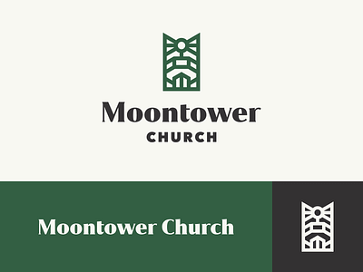 Moontower Church austin austin texas church color icon identity design lockup logo logos logotype moontower typography