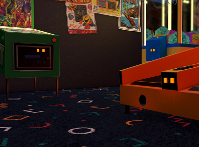 Arcade 3d 3d modeling 3d realism abstract 3d arcade branding cinema4d design lighting textures