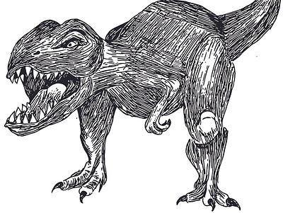Scary Dino Drawing adobe illustrator dinosaur dinosaurs drawing illustration trex