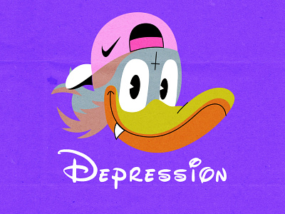 depression cartoon character cool design depression disney duck flat flat illustration lowbrow lowbrowart nike old cartoon old school weird weirdo