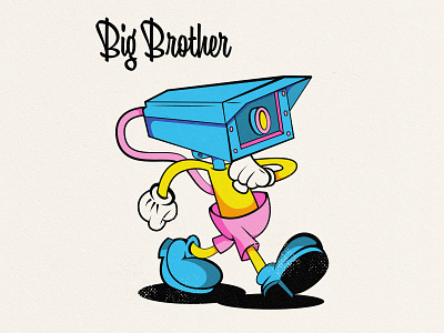 Big Brother 1930 1930s 1940s 30s 40s 90s big brother camera cartoon character character design cool design fun happy lowbrow lowbrow art old cartoon old school vintage vintage inspired walking
