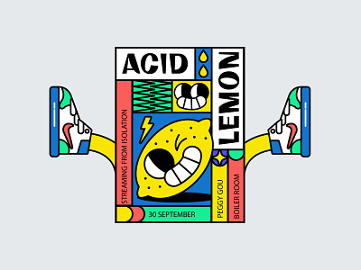 👀🍋 acid acid graphics cartoon illustration cool cool design fun lemon love mad music art poster poster art poster collection poster design sneaker sneakers