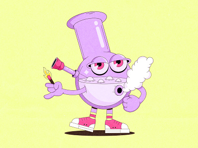 Bong 420 bong cartoon cartoon character character hiphop illustration kush marijuana mascot character old school smoking vintage weed weeds brand