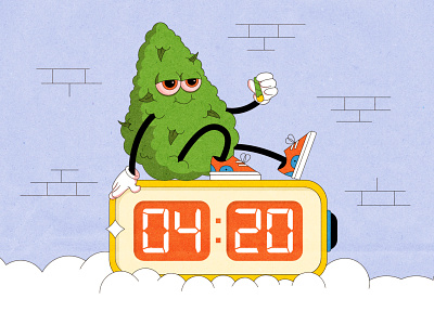 Time to smoke! 420 90s cartoon cartoon character character hiphop illustration kush lowbrow marijuana mascot design old school smoking stoner vintage weed weeds brand