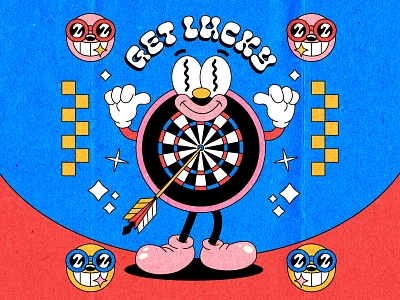 Get Lucky 1930 1930s 1990 30s 90s cartoon character cuphead darts illustration lowbrow lucky old cartoon old school pop culture print rubber hose target tshirt vintage