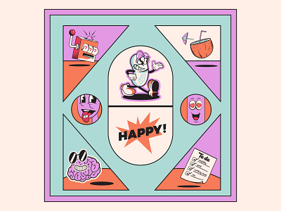 Happy pill 💊⚡ antidepressant cartoon character character chill cool drug empathy fun high illustraion illustration art love mental health mental illness old cartoon pill pills serotonin thrill zoloft