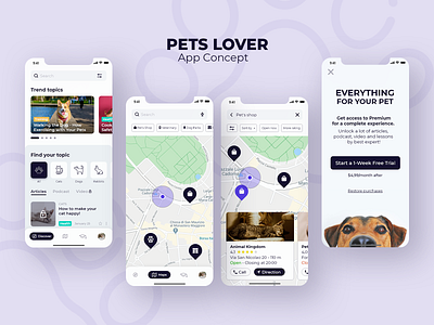 Pets Lover App | Designflows 2020 app contest design inspiration pets ui
