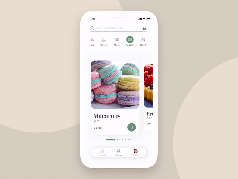 Cookbook App | Adobe XD Daily Creative Challenge