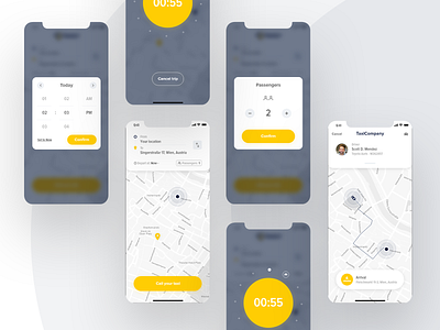 Taxi App | UI Design app booking design inspiration taxi ui