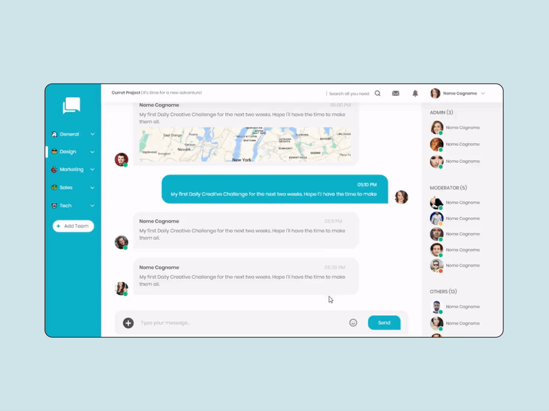 Work-related messaging App | Adobe XD Daily Creative Challenge adobe xd app design inspiration interaction messaging ui