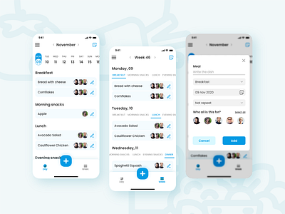 Family Meals App adobe xd app design family food inspiration meals planning ui ui design