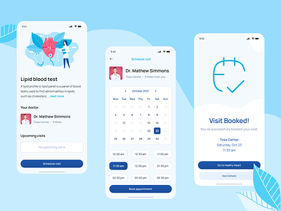 Mobile Med - Booking Appointment appointment booking booking appointment calendar design doctor doctor visit health medical app medtech mobile app mobile ui product design schedule visit scheduling treatment ui