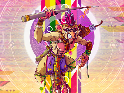Bass Monkey awaken character design conceptart game art illustraion psychedelic spiritual storytelling