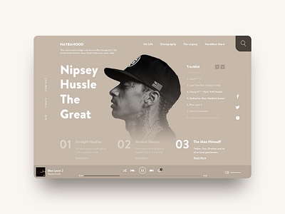 Nipsey Hussle Tribute. ui ux