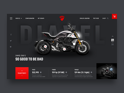 The Ducati Diavel ui ui design user interface ux ux design