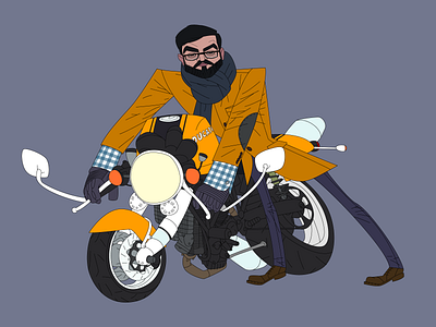 Friend with Ducati illustration personal project