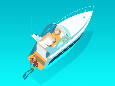 Boat commercial illustration