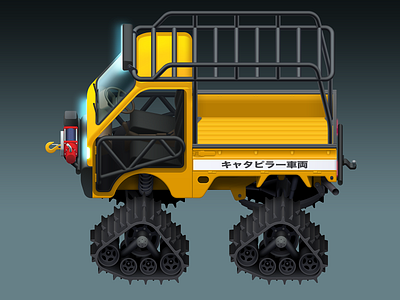 Kei truck on tracks automotive illustration personal project