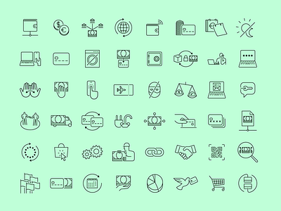 Set of icons commercial financial icons illustration payment